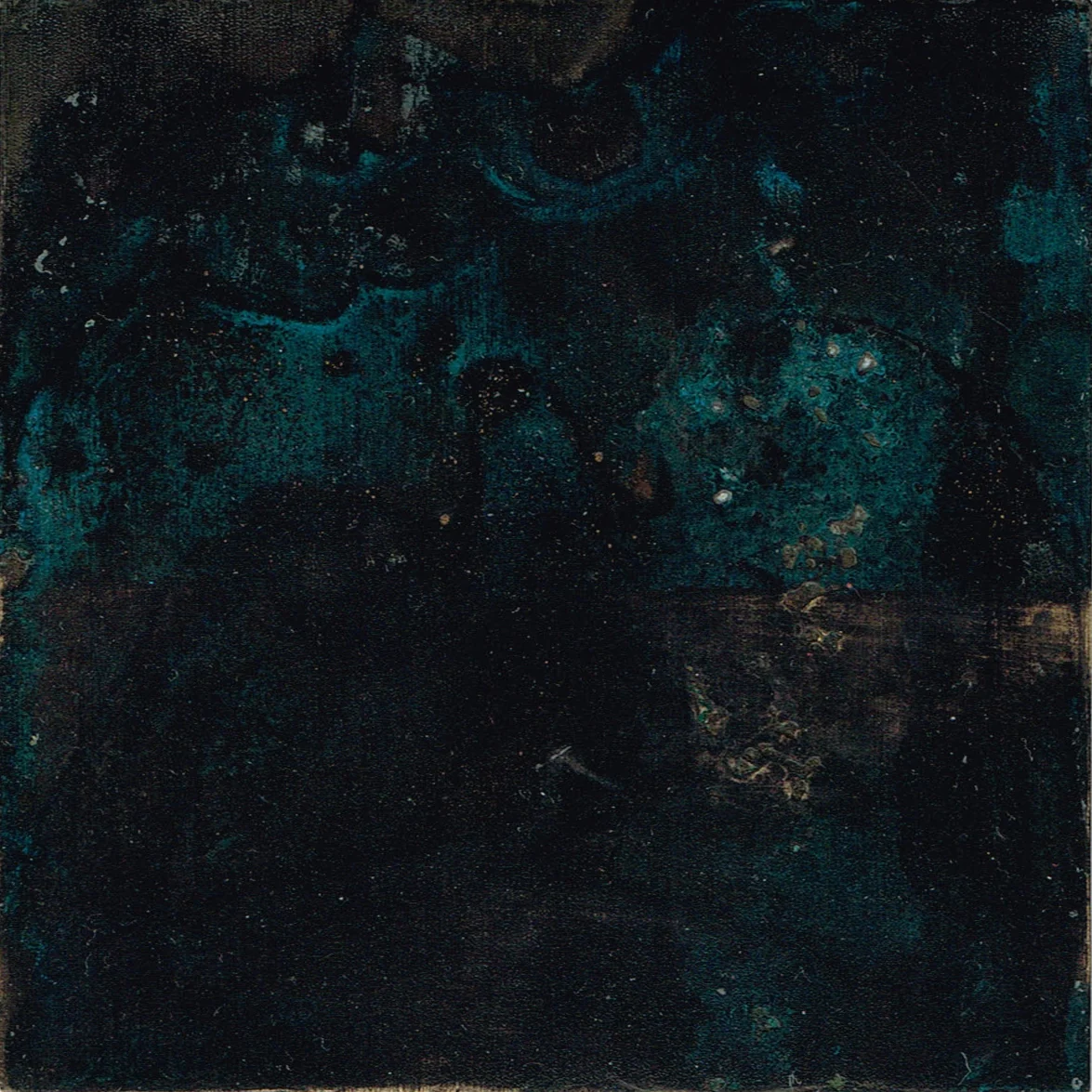 Negro azulón con aguadas de azul claro