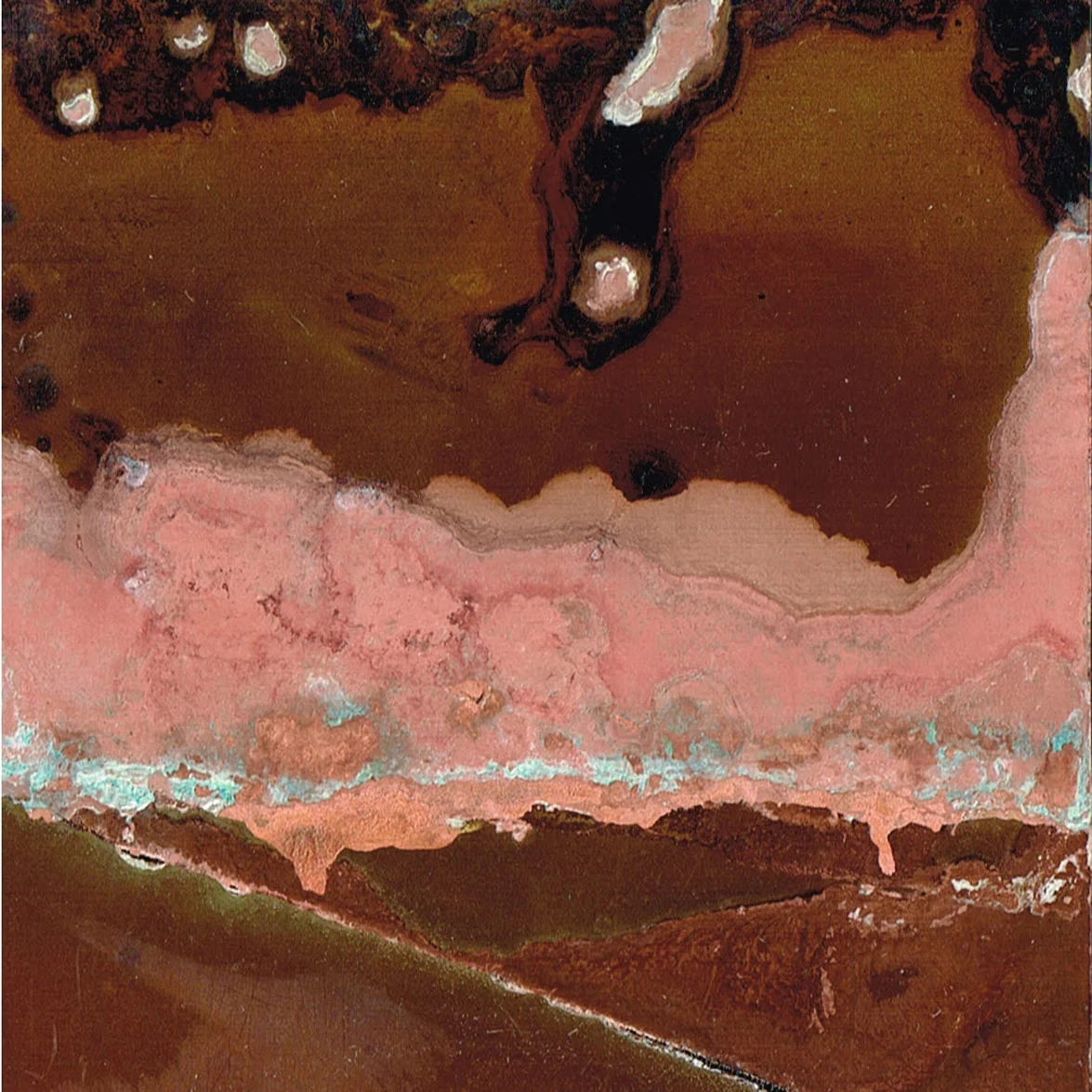 Rosa III con detalle aguamarina sobre pardo