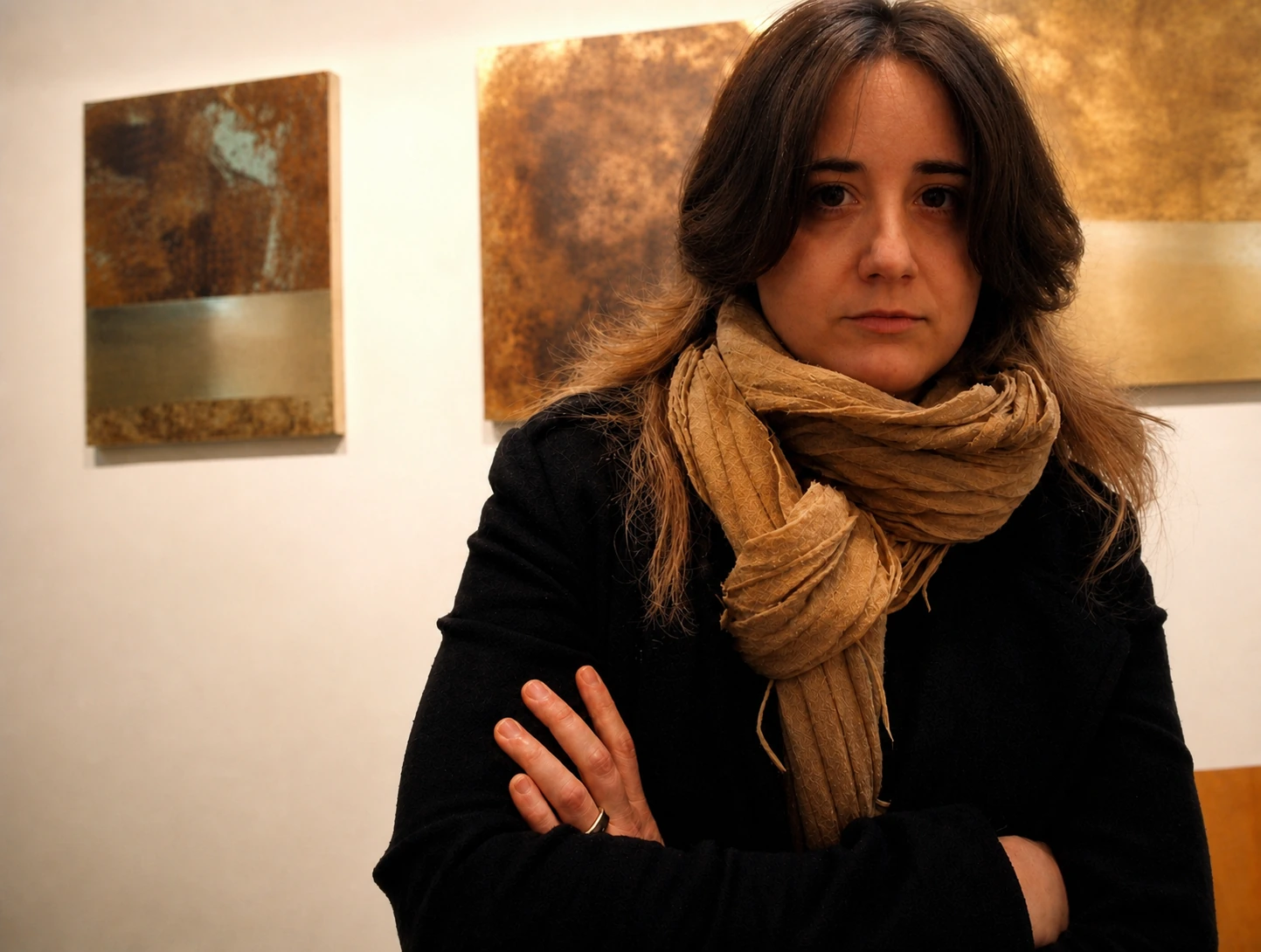 Mar Ortega durante una exposición de Territorios de lo Olvidado